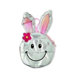 Bunny Ears  Easter Smiley Face Coin cute, Silver, by Way To Celebrate Hooks Bag